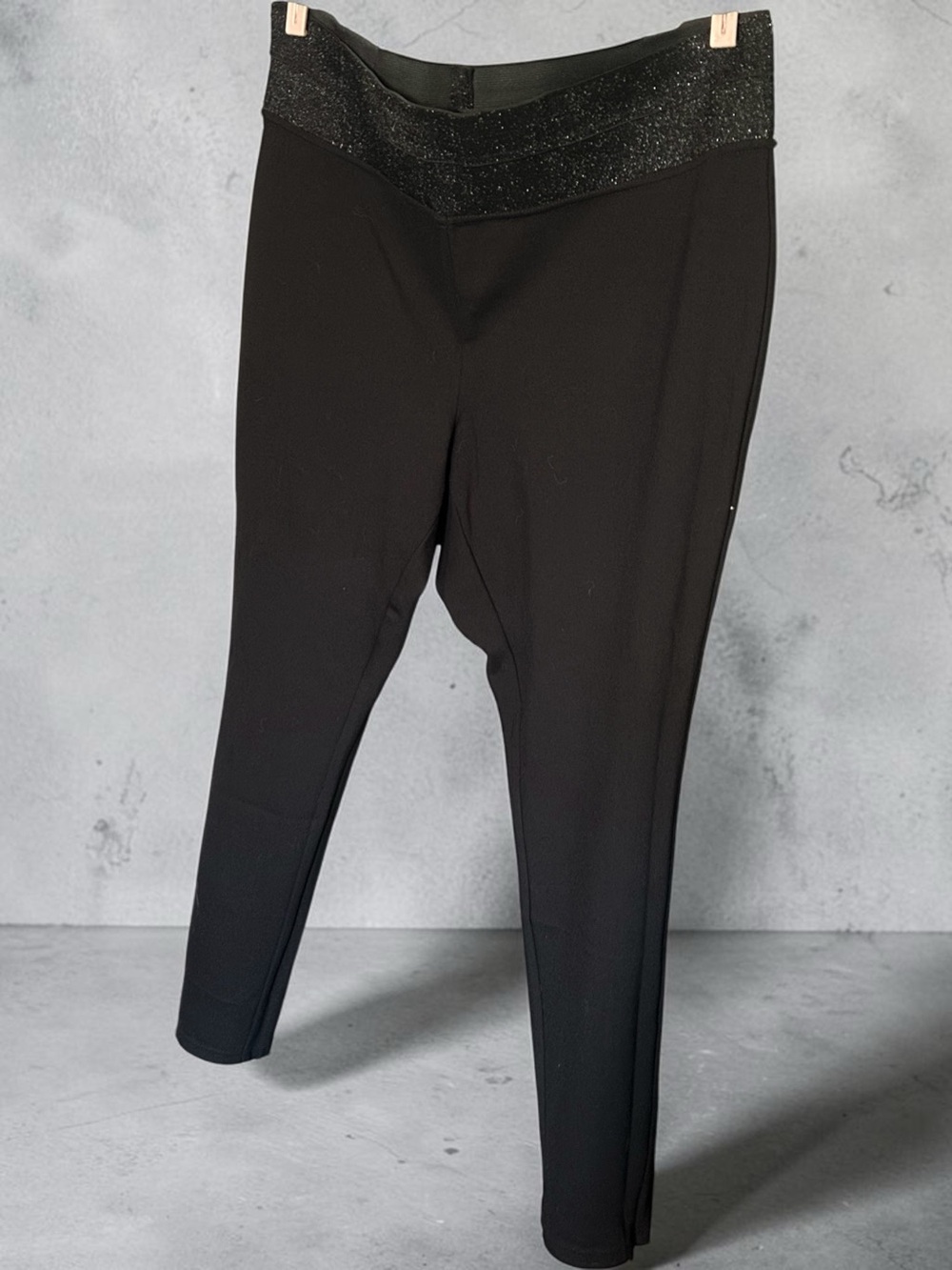 Love & Legend Black Ponte Leggings with Glitter Waistband